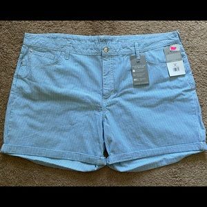 Riders by Lee blue and white pinstriped Jean short